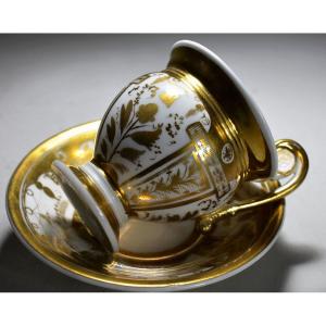 Paris Porcelain Cup And Saucer. Restoration Period