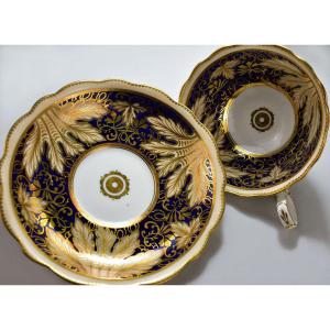 Cup And Saucer In English Porcelain