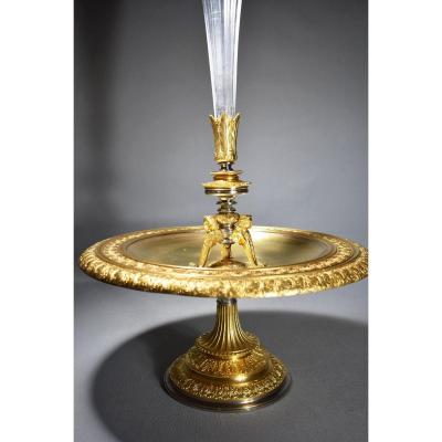 Centerpiece In Crystal And Bronze. Auguste Klein