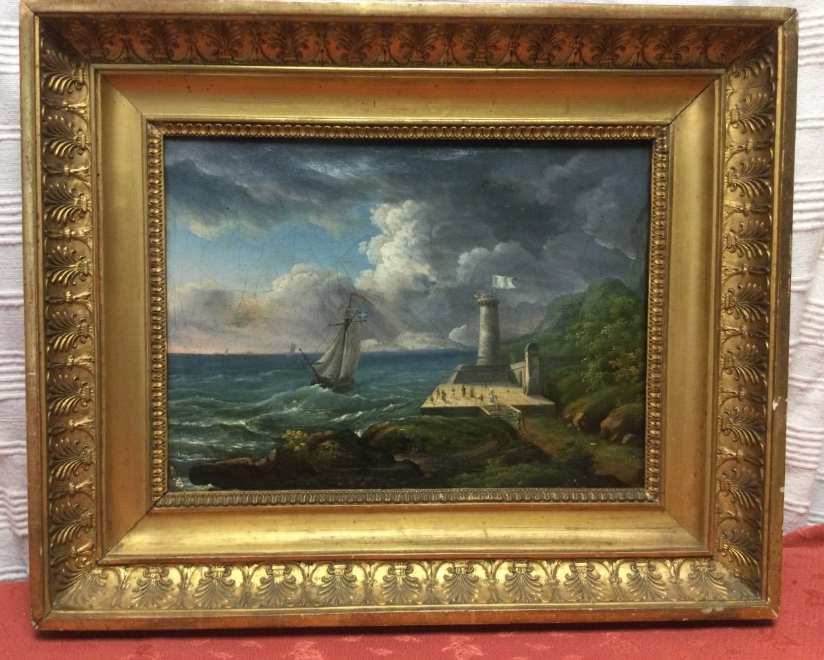 Peinture à l'Huile, Marine, 19ème Siècle