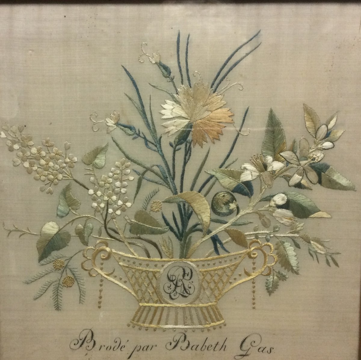 Embroidery On Silk, Early 19th Century-photo-2