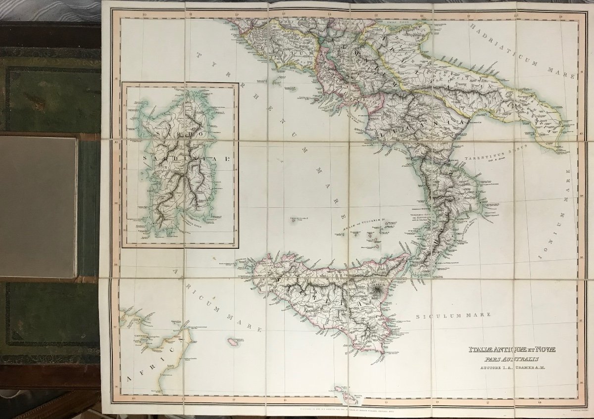 Carte d'Italie, Italia Antiquae Et Novae, Par Cramer, 1825-photo-2