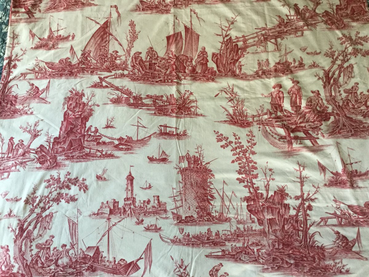 Toile De Jouy, "La Pêche", 20ème siècle.