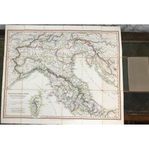 Carte d'Italie, Italia Antiquae Et Novae, Par Cramer, 1825