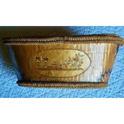 Basket, Marquetry Of Straw, 19th.