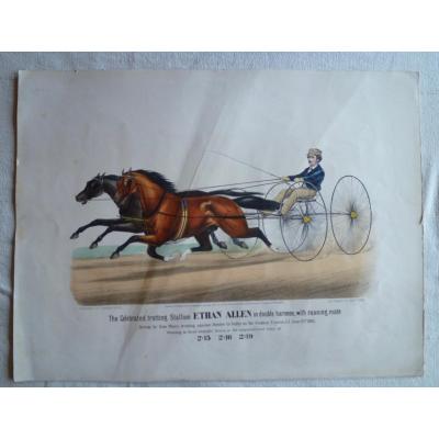 Currier And Ives, Equestrian Lithograph, Ethan Allen, 19th.