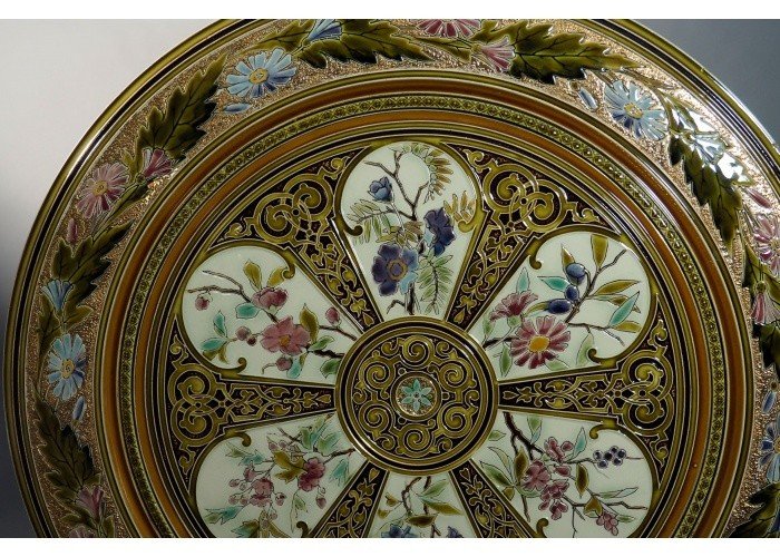 Grand plat décoratif - Allemagne, Mettlach, VILLEROY & BOSCH, 1874 - 1909-photo-4