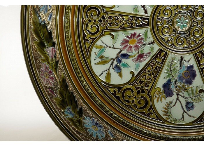 Grand plat décoratif - Allemagne, Mettlach, VILLEROY & BOSCH, 1874 - 1909-photo-5