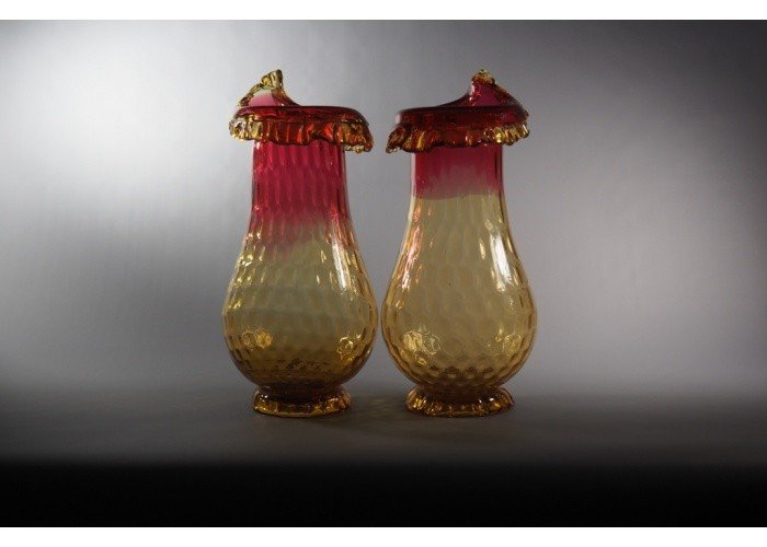 Paire de vases - Amberina-photo-2