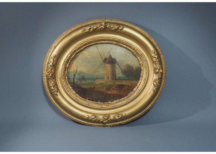 Oil On Cardboard, French School Of The 19th Century-photo-2