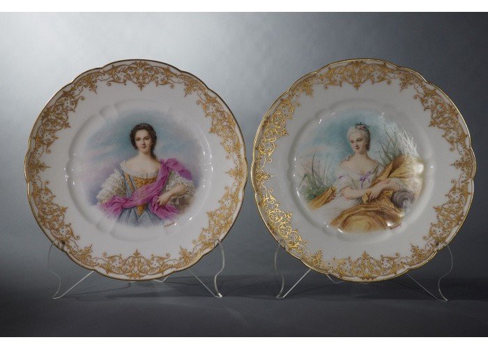 Pair Of Limoges Porcelain Plates By M. Granier - Havilland-photo-3