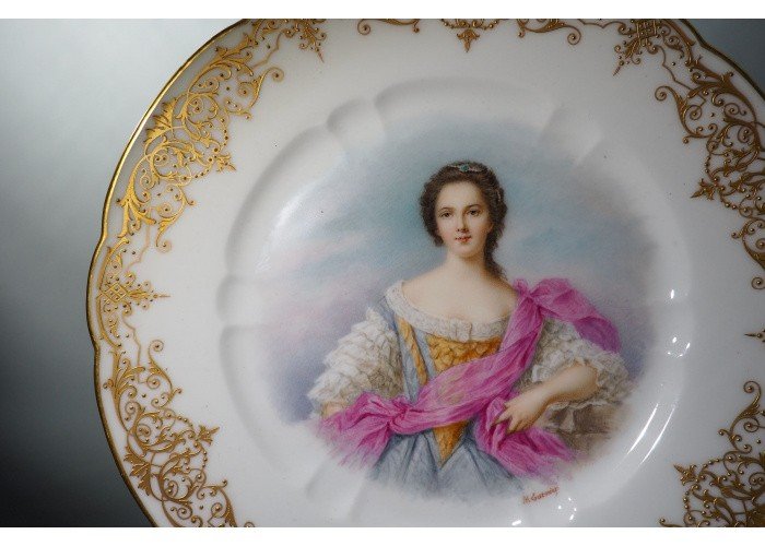 Pair Of Limoges Porcelain Plates By M. Granier - Havilland-photo-2