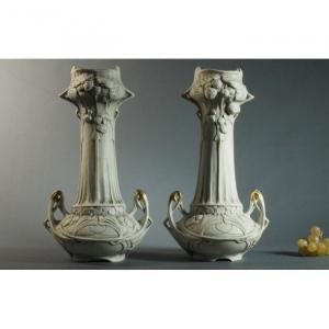 Pair Of Royal Dux Vases - Bohemia