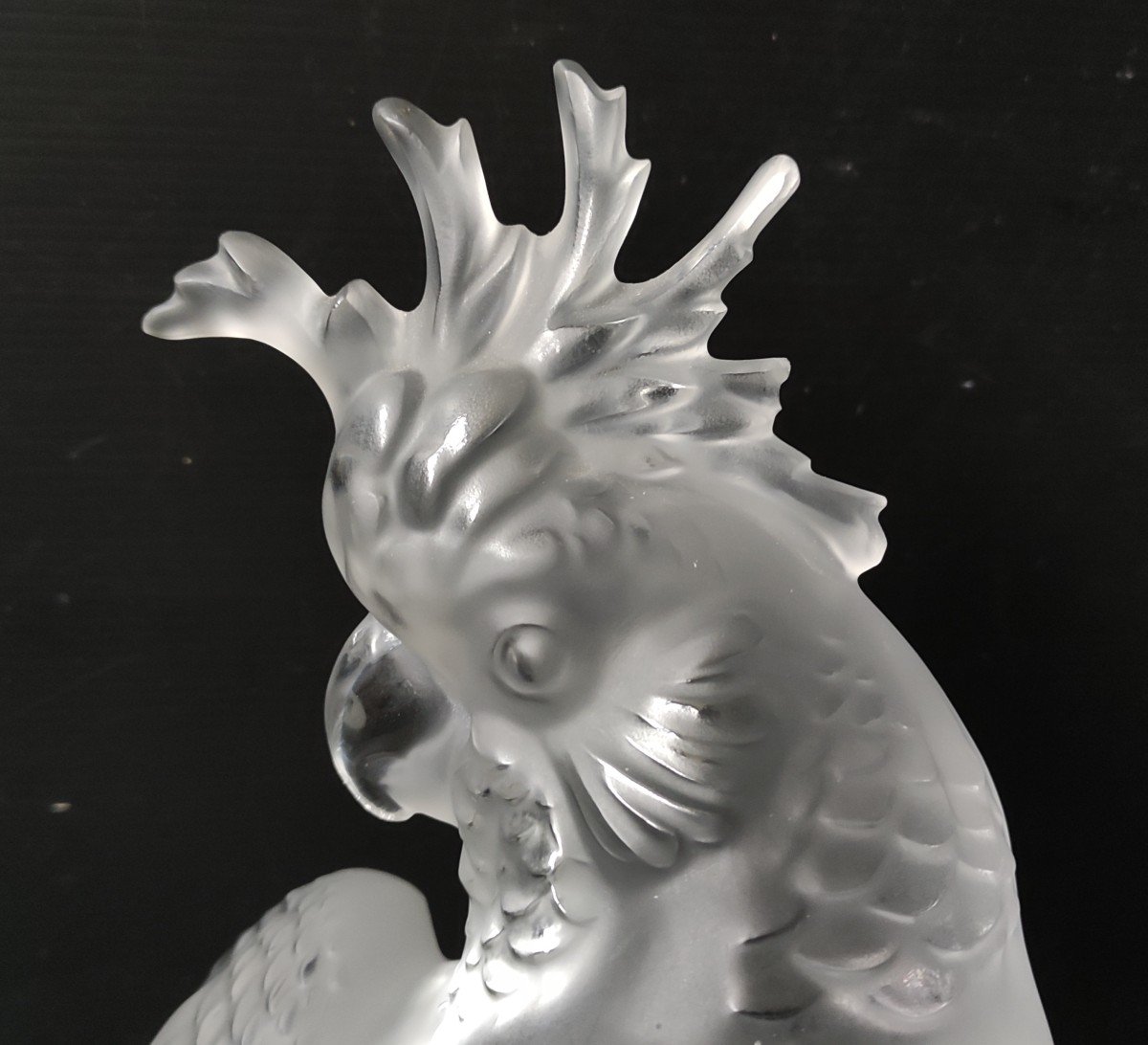 Statue Cacatoes Cristal Signe Lalique R France Hauteur 30 Cm-photo-2