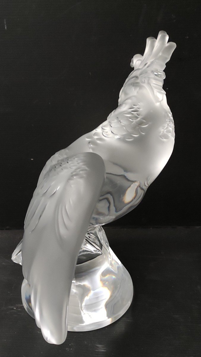 Statue Cacatoes Cristal Signe Lalique R France Hauteur 30 Cm-photo-1