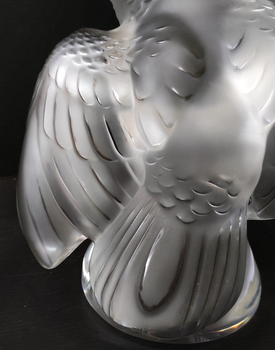 Statue Cacatoes Cristal Signe Lalique R France Hauteur 30 Cm-photo-5