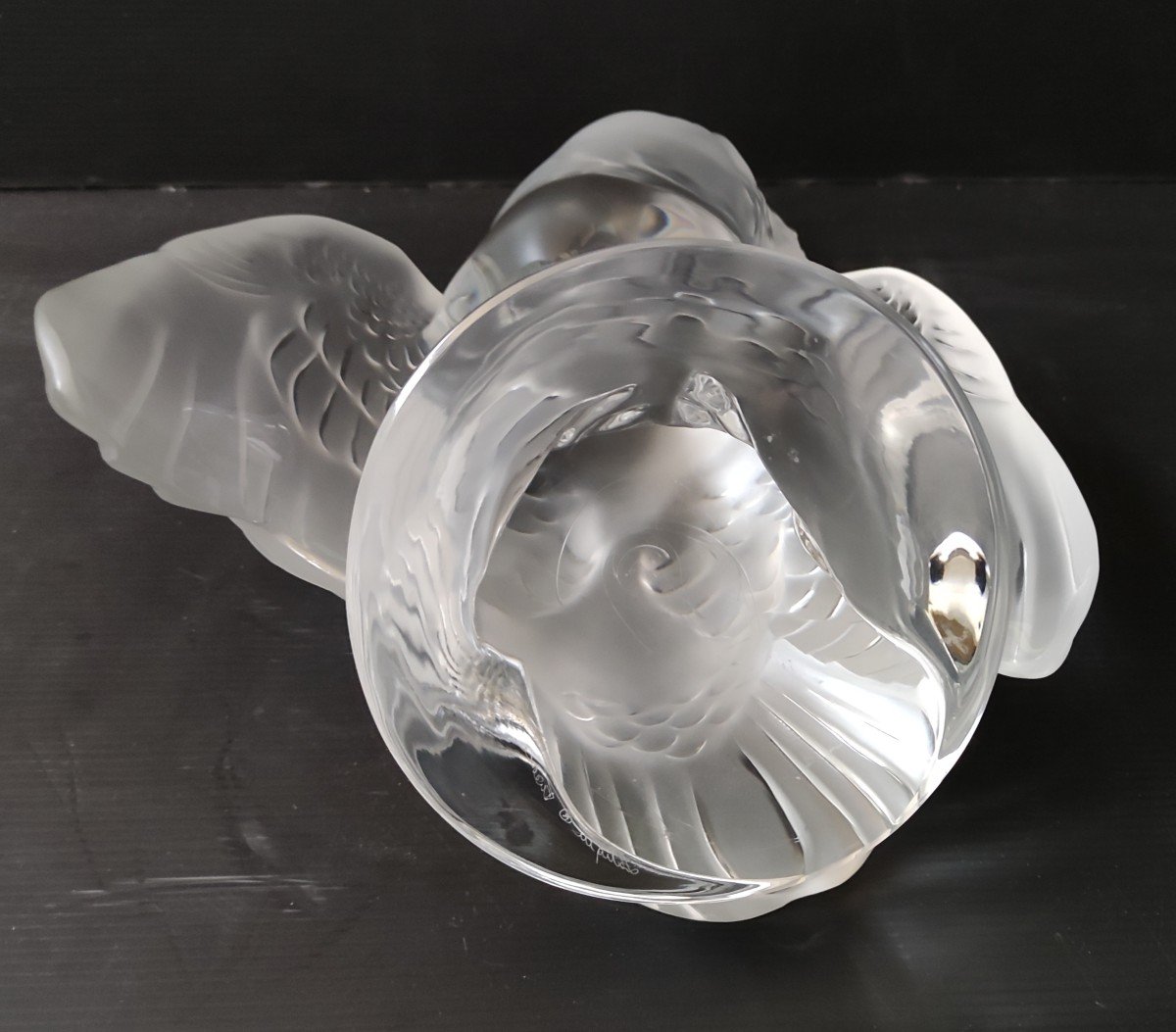 Statue Cacatoes Cristal Signe Lalique R France Hauteur 30 Cm-photo-6