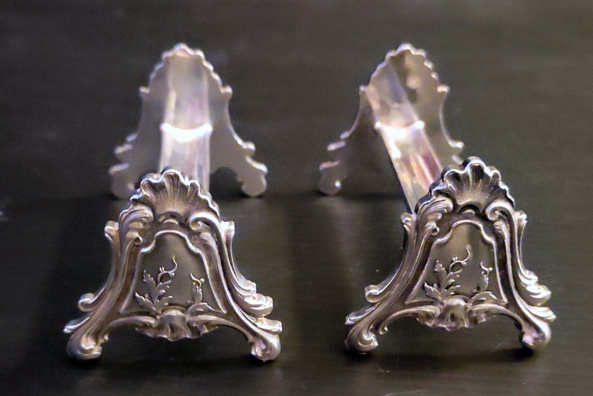 Series 12 Knife Holders Silver Plate Hallmark Ravinet Denfert Louis XV Style-photo-3