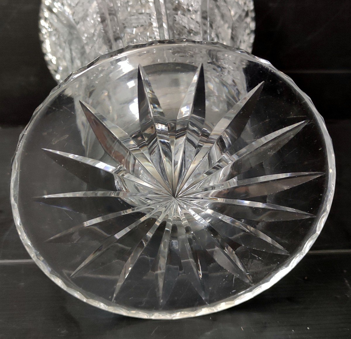 Vase Cristal Taille Boheme Signe Tchecoslovaquie Hauteur 31 Cm-photo-2