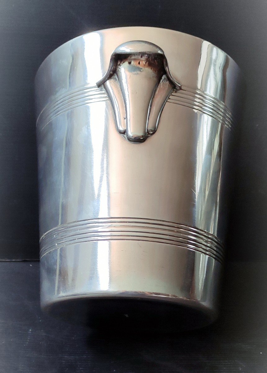 Champagne Bucket Silver Plate Arum Shape Handle Hallmark 30 Orfevre Soh