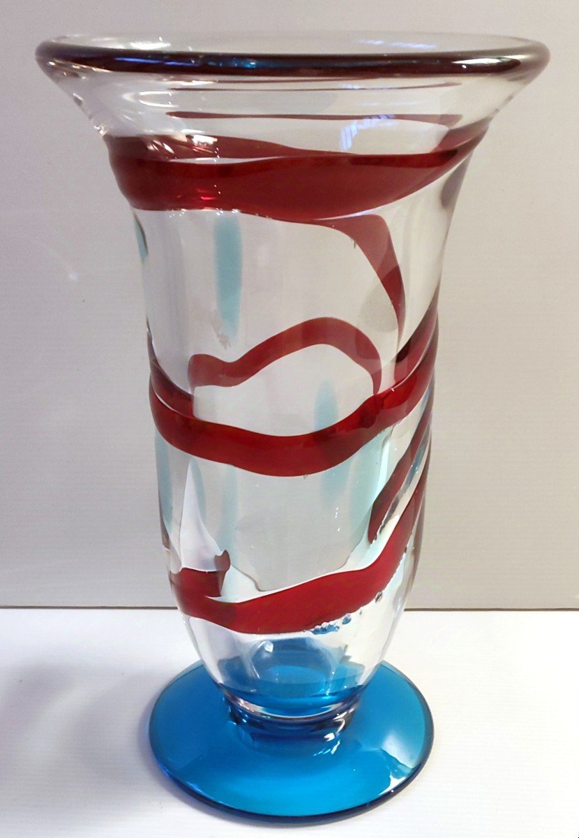 Vase Cristal Decor En Relief Baccarat Daum  Art Deco-photo-2