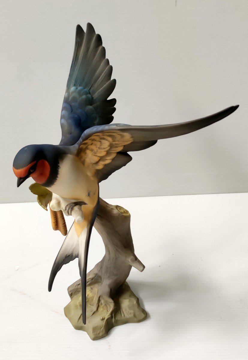 Statue Group Bird Hummingbird Porcelain Kaiser Sign Germany Hand Painted No. 184-photo-4