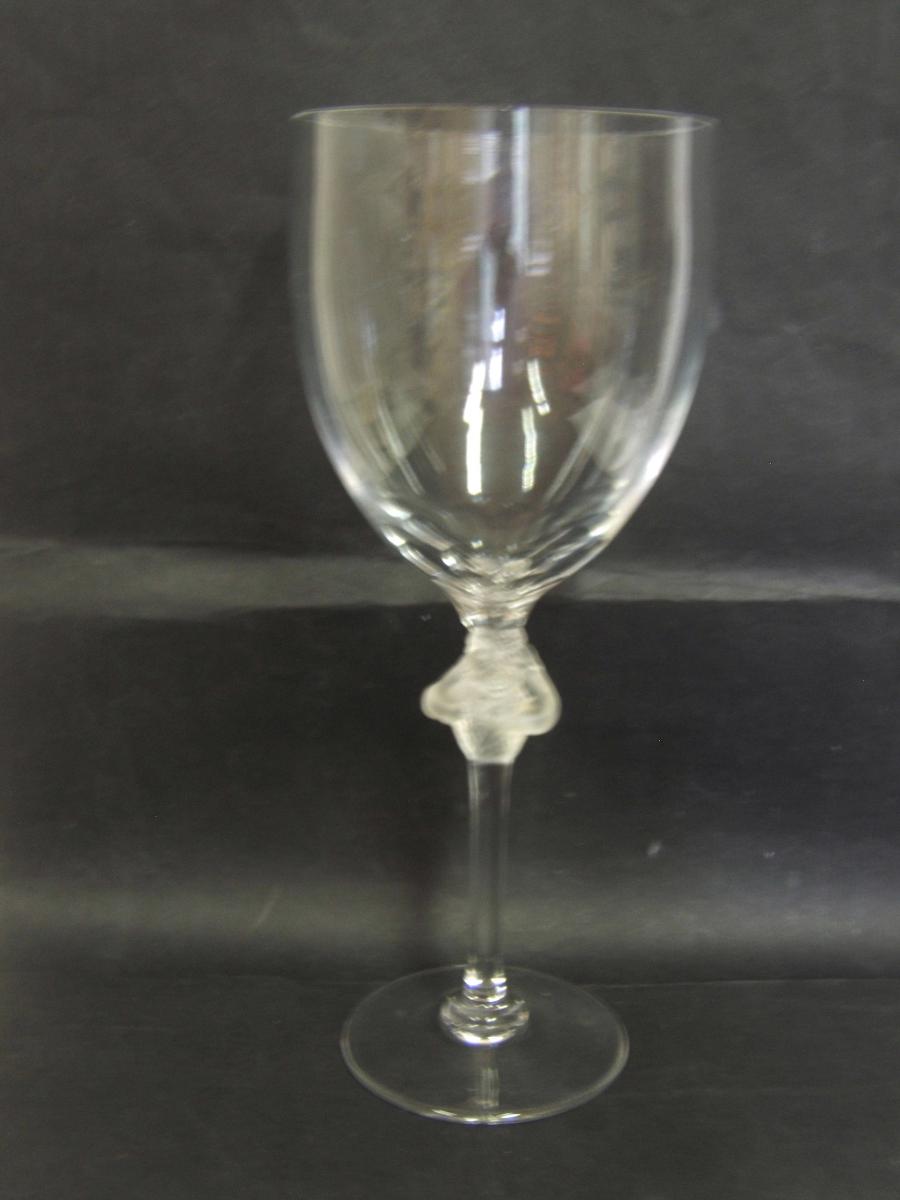 Grand Verre Prestige Cristal Signe Lalique France Femme Entrelacee Hauteur 39 Cm-photo-2