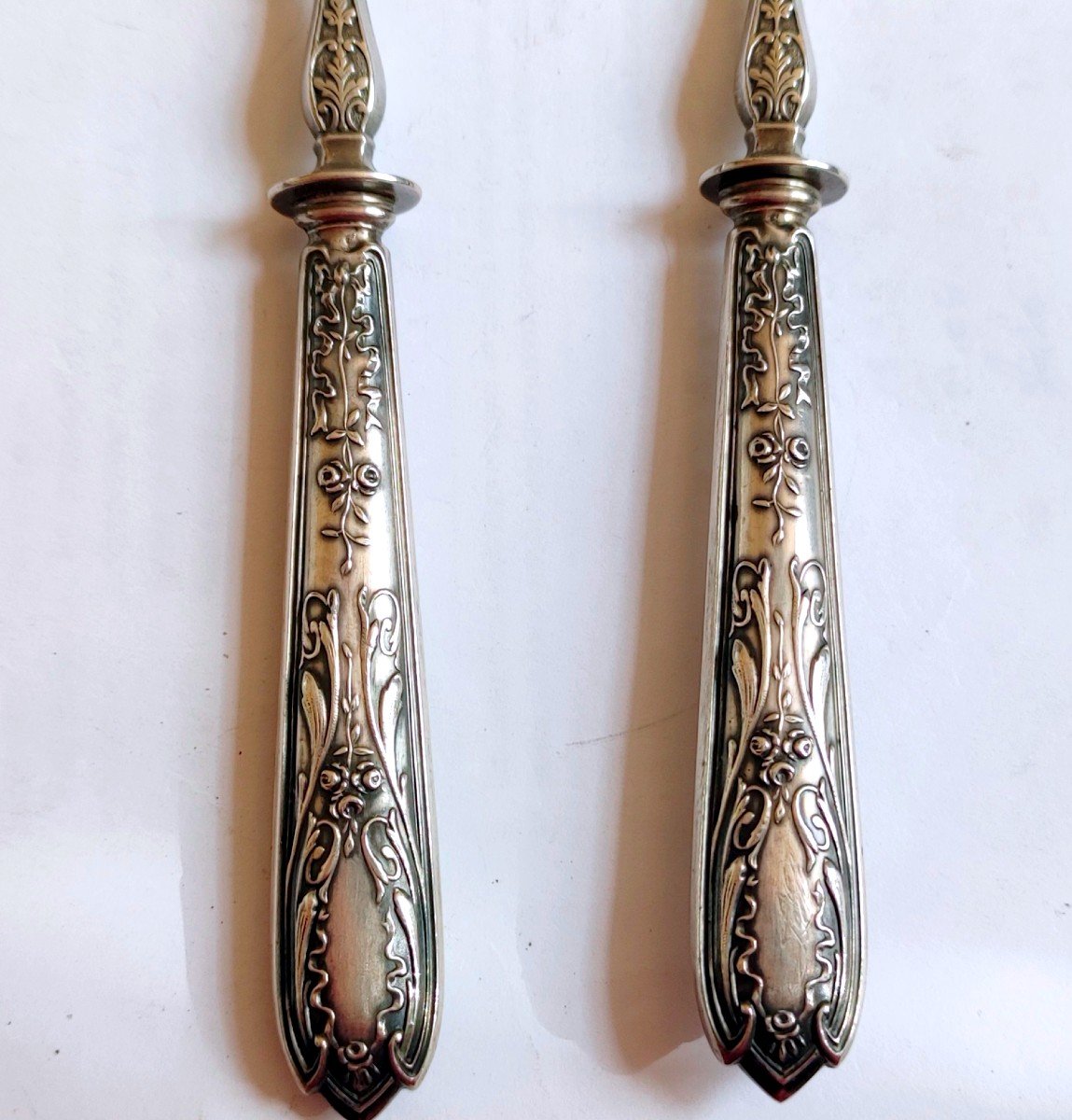 2 Cutlery A Sweets Sterling Silver Minerve Orfevre Ardj Joseph Crossard 1910-photo-3