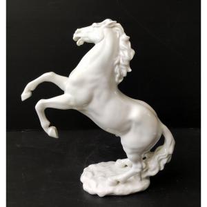 Statue Cheval Porcelaine Lorenz Hutschenreuther Kunstabteilung Germany Ht 27 Cm