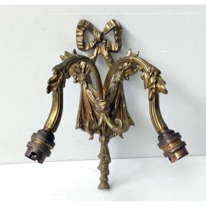 Double Bronze Wall Lamp 19th Century Louis XVI Style