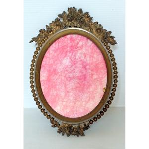 Bronze Picture Frame Oval Bronze XIXth Style Louis XV