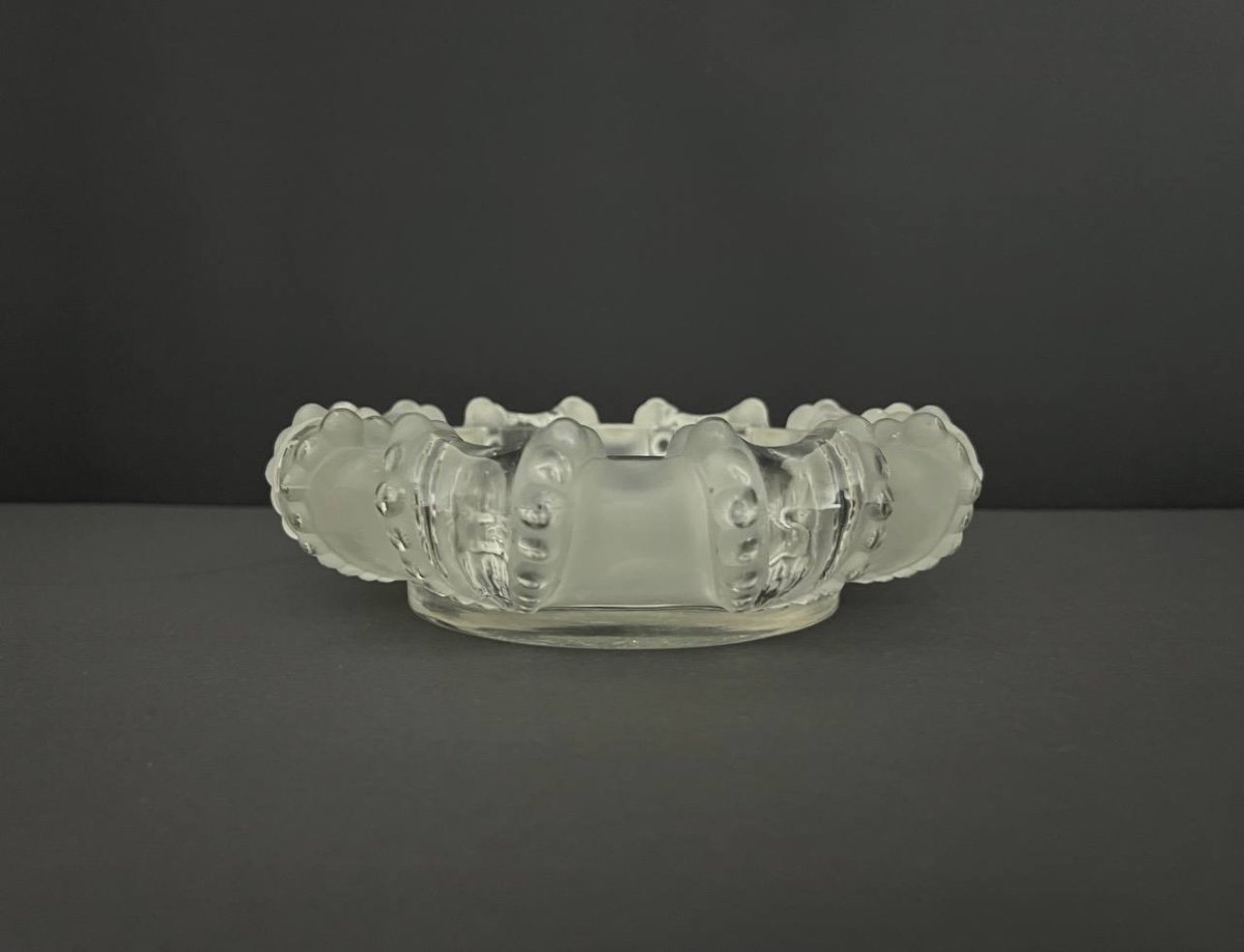 Lalique France, Vide Poche / Vase / Bol "cannes" En Cristal Moulé-photo-2