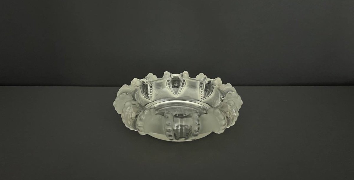 Lalique France, Vide Poche / Vase / Bol "cannes" En Cristal Moulé