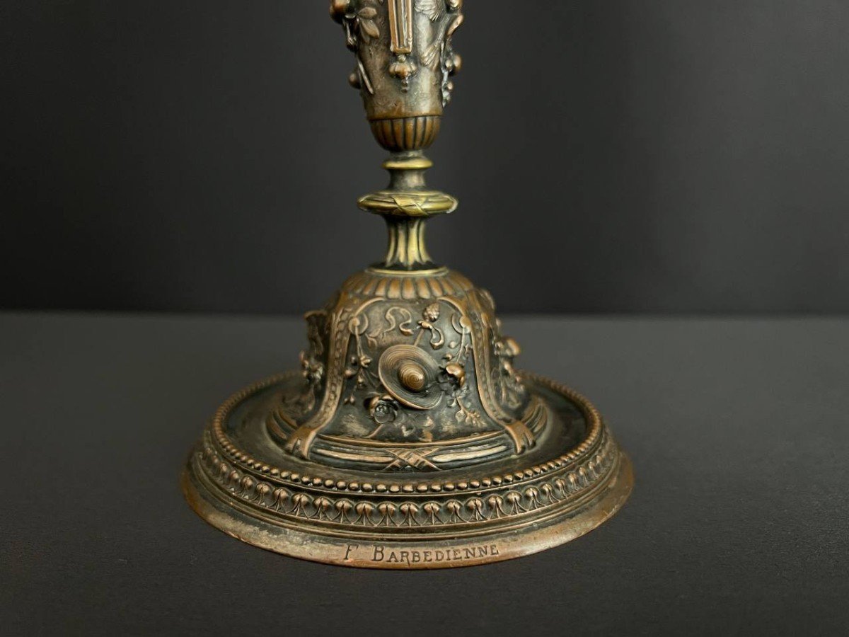 Ferdinand Barbedienne (1810-1892) Louis XVI Style Candlestick-photo-2