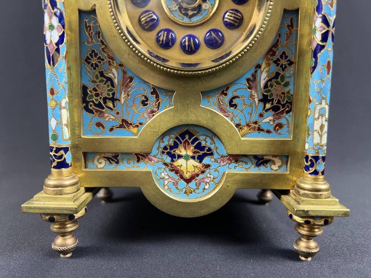 Gilt Bronze And Cloisonné Enamel Travel Clock, Late 19th Century -photo-5