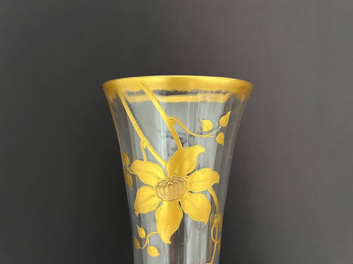 Baccarat Crystal Enameled Vase. Art Nouveau-photo-6