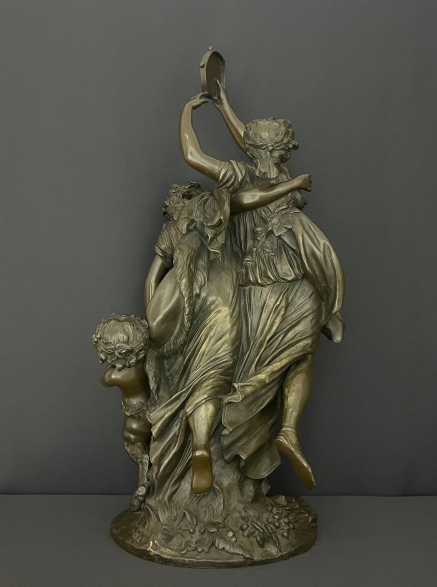 Bronze Statue After Clodion (1738-1814, Paris), Claude Michel. -photo-3