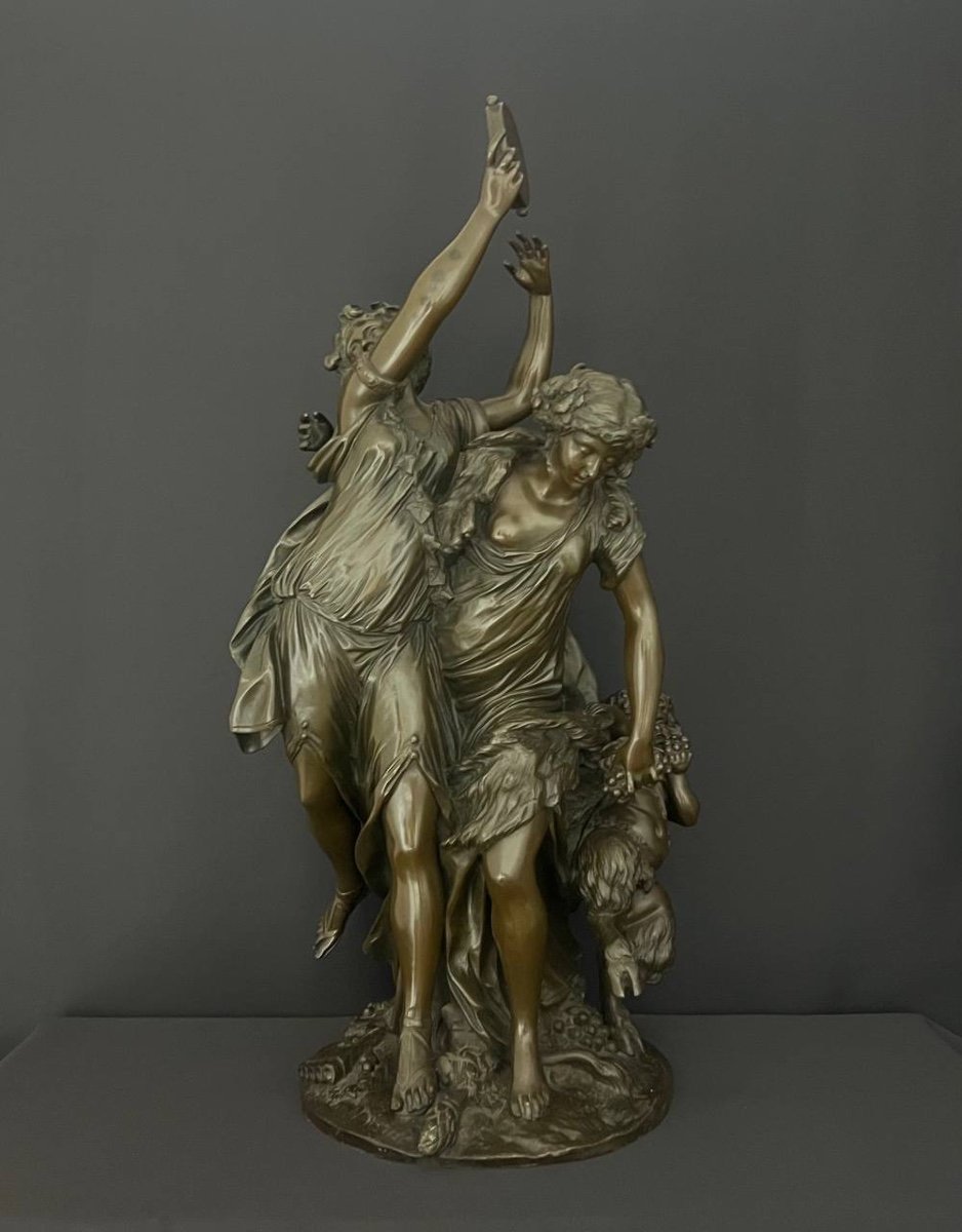 Bronze Statue After Clodion (1738-1814, Paris), Claude Michel. -photo-4