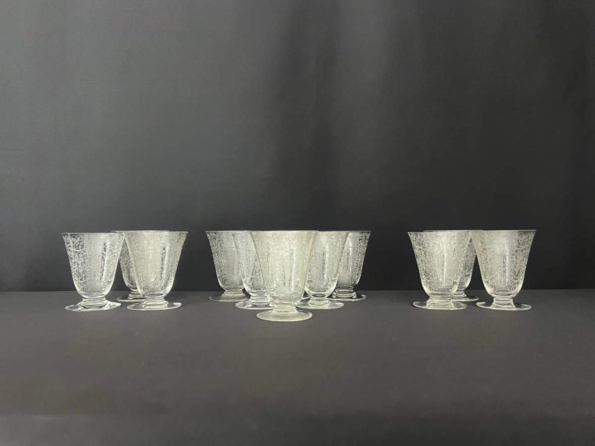 Baccarat Crystal White Wine Glasses, Michelangelo Model "michelangelo"-photo-3