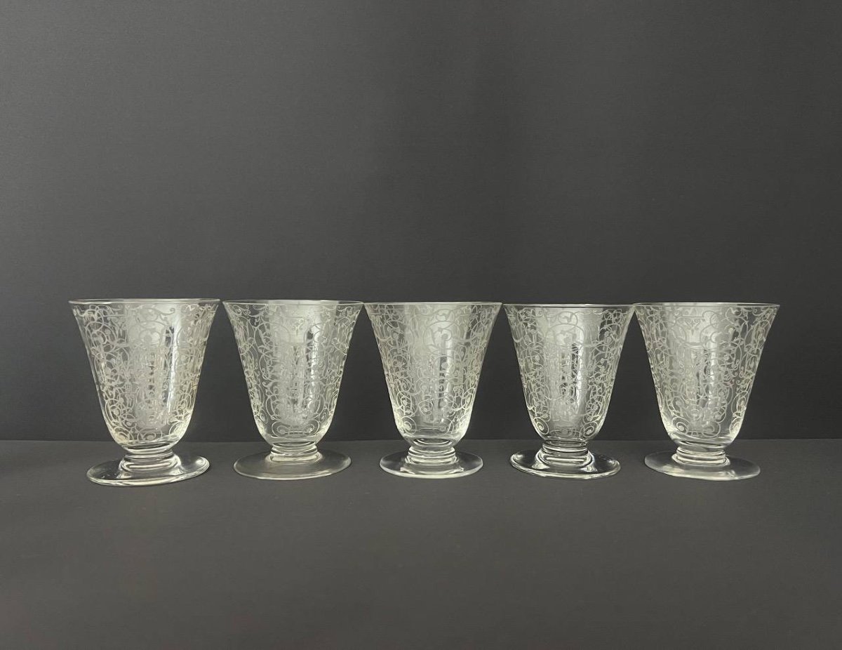 Baccarat Crystal White Wine Glasses, Michelangelo Model "michelangelo"-photo-2