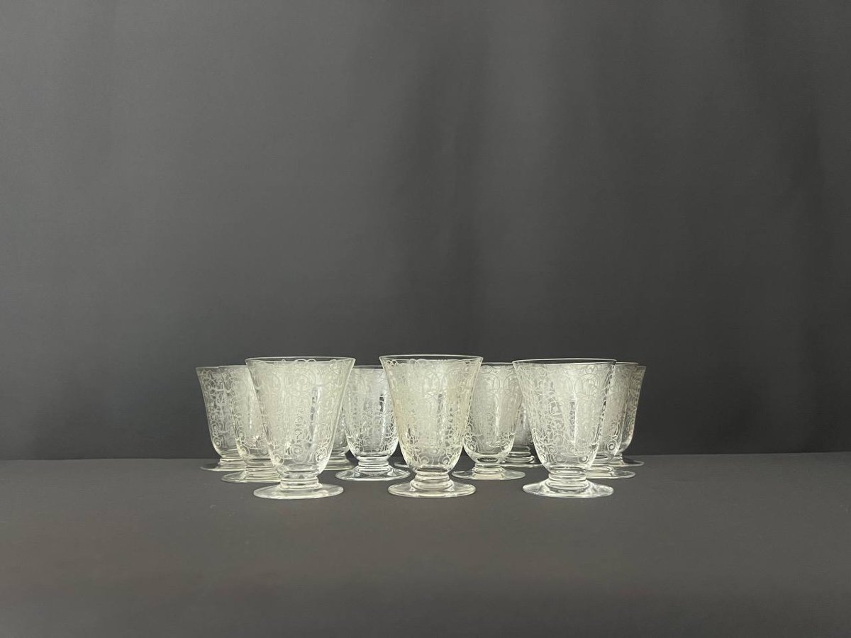 Baccarat Crystal White Wine Glasses, Michelangelo Model "michelangelo"-photo-4