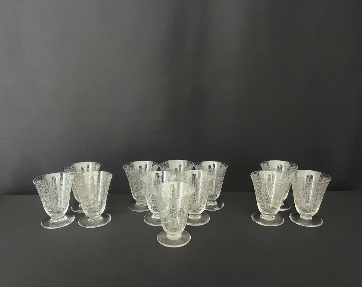 Baccarat Crystal White Wine Glasses, Michelangelo Model "michelangelo"