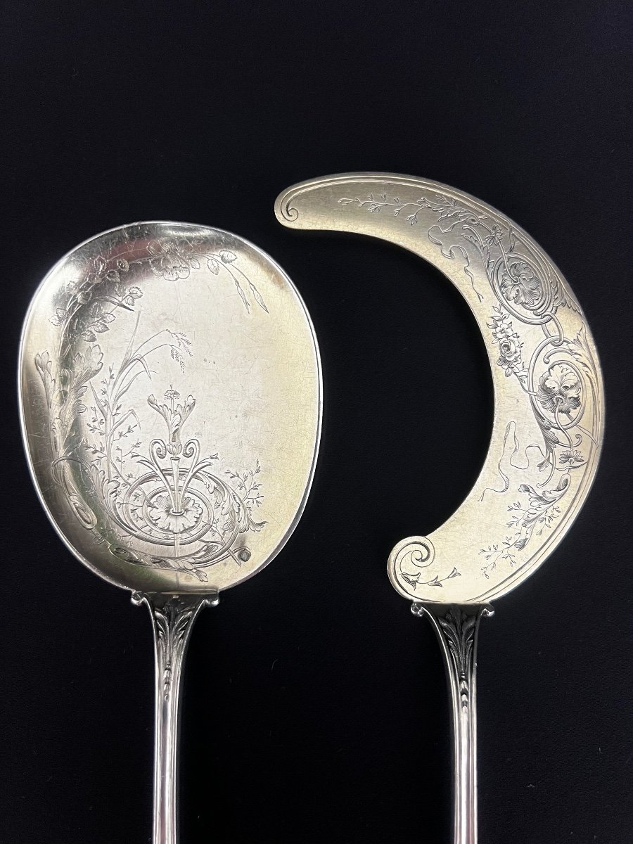 Solid Silver Ice Cream Cutlery By Goldsmith Tallois & Mayence.-photo-4