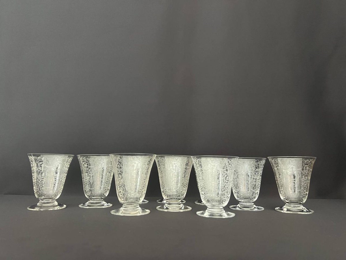 12 Baccarat Crystal White Wine Glasses, Michelangelo Model "michelangelo"-photo-1