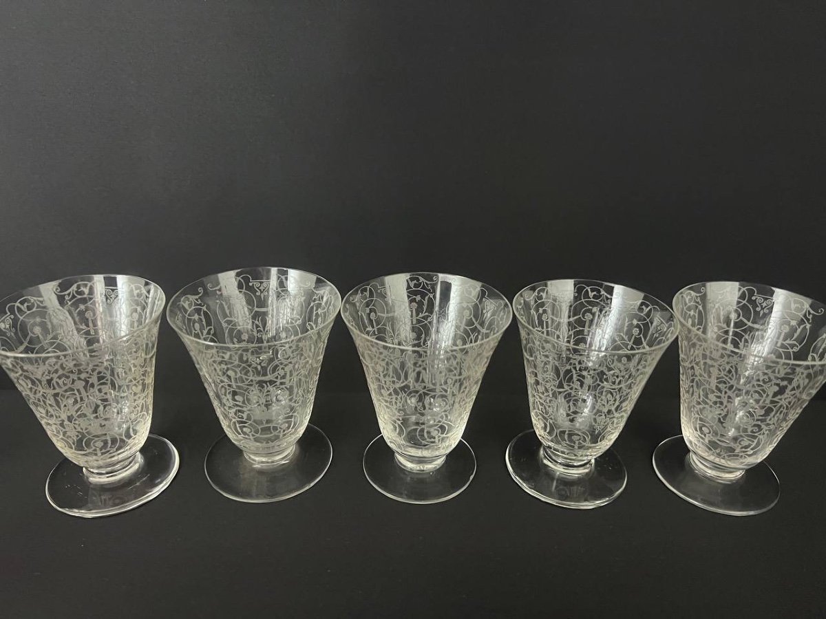 12 Baccarat Crystal White Wine Glasses, Michelangelo Model "michelangelo"-photo-5