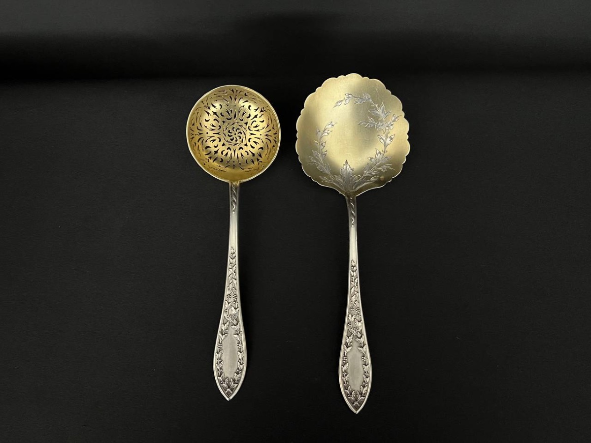 Set Of Silver Gilt Spoons In A Luxurious Box -photo-5