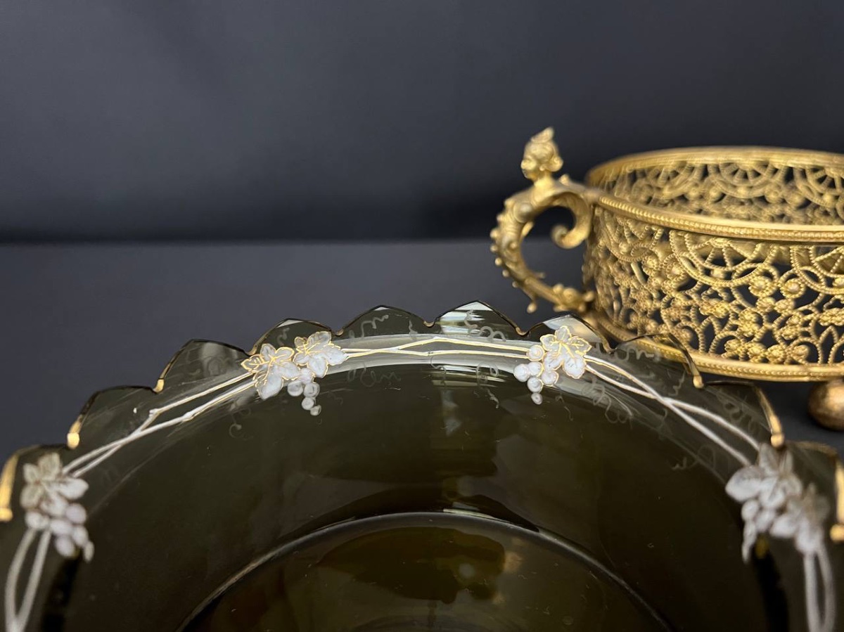 Gilt Brass And Cut Crystal Jardiniere – 19th Century-photo-5