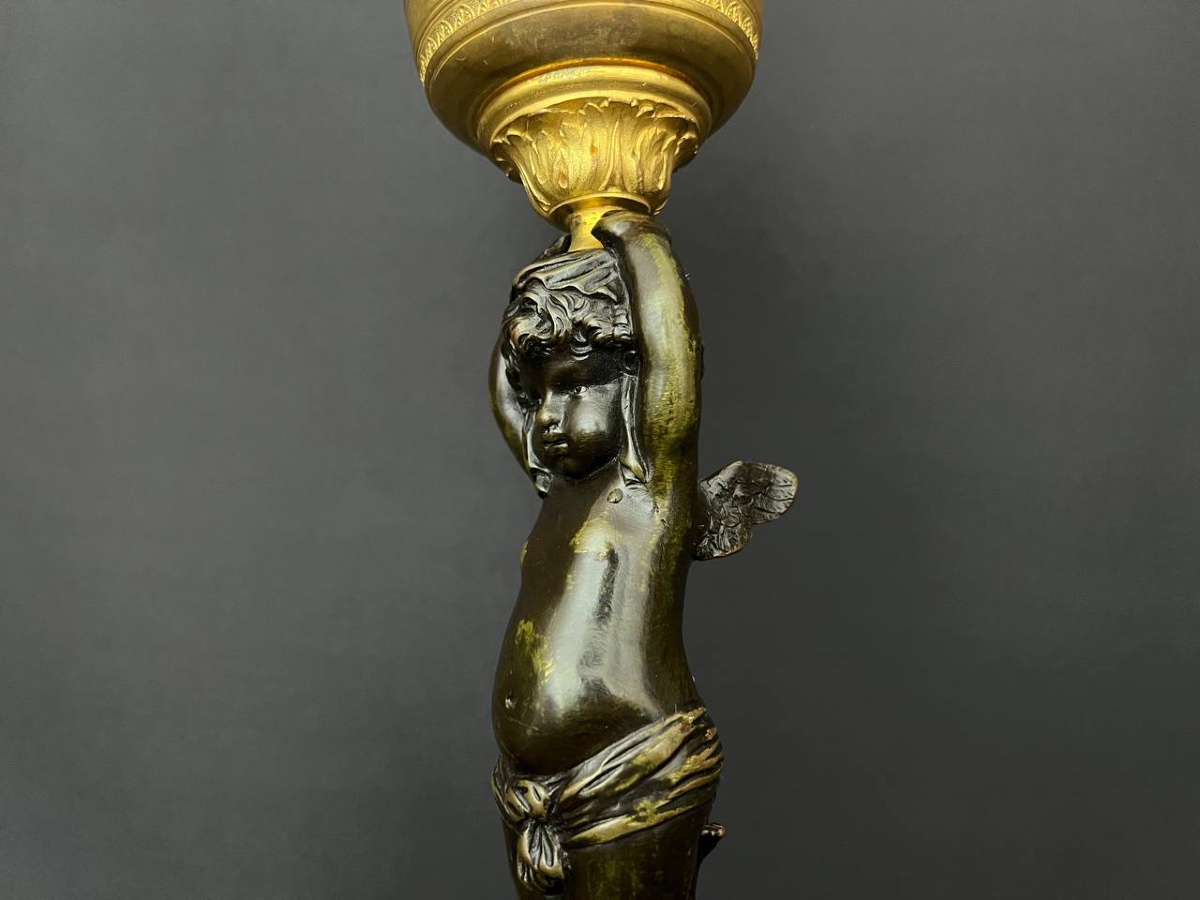 Gilt And Patinated Bronze Pocket Tray With Putti – 19th Century-photo-1