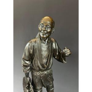 Meiji Period Patina Bronze Figurine