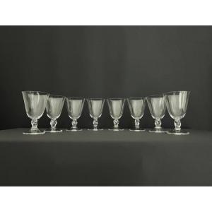 Daum, France. 10 Wine Glasses, Orval Model